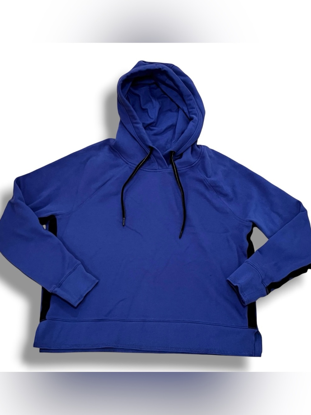 Calvin Klein Logo Performance Womens Hoodie Royal Blue Black Side Panel XL F-5